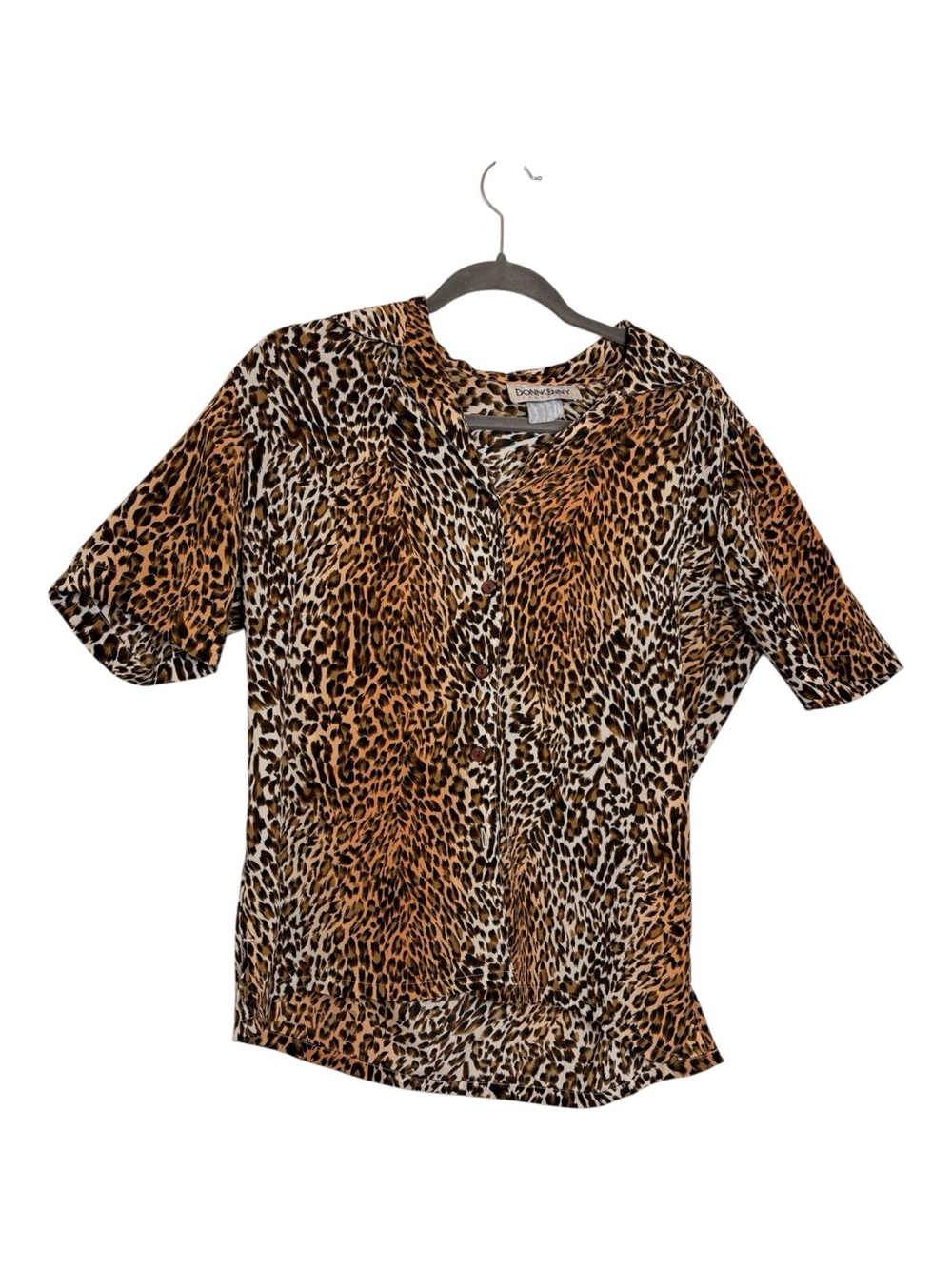 Vintage Donkenny Leopard Button Up Shirt Indie Grunge Animal Print Medium